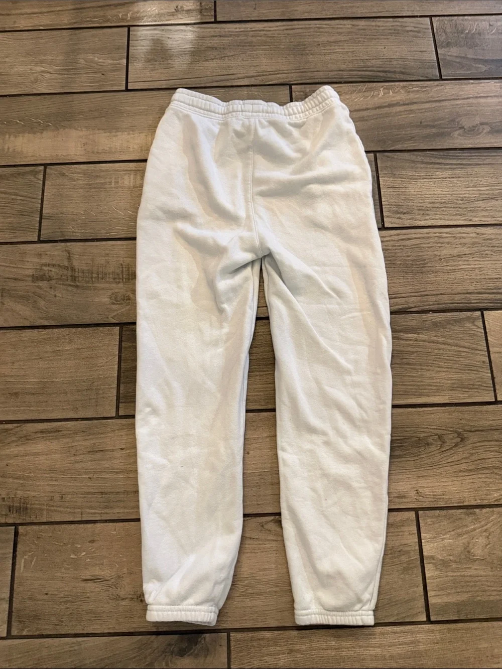 Old Navy girls White Fleece Joggers with Pink Logo